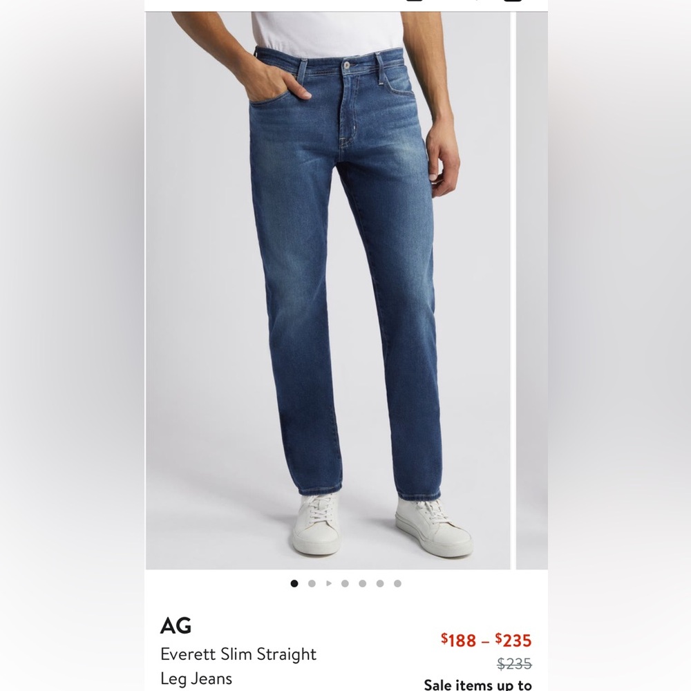 Mens AG Everett Slim Straight Jeans